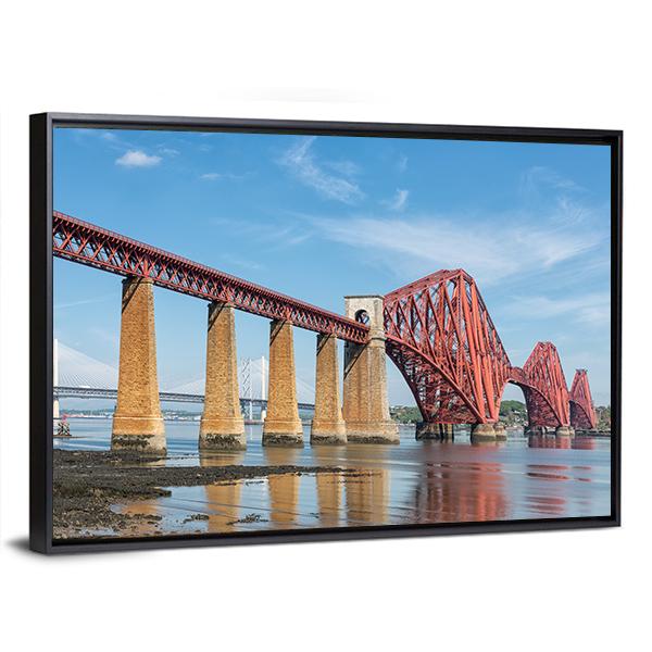 Railway Bridge Over Firth Of Forth In Scotland Canvas Wall Art-5 Horizontal-Gallery Wrap-22" x 12"-Tiaracle