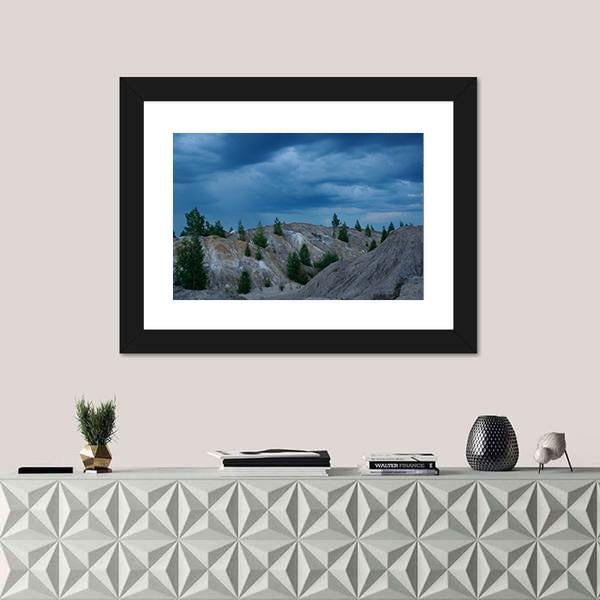 Rain Approaching Bare Hills In Russia Canvas Wall Art-1 Piece-Framed Print-20" x 16"-Tiaracle