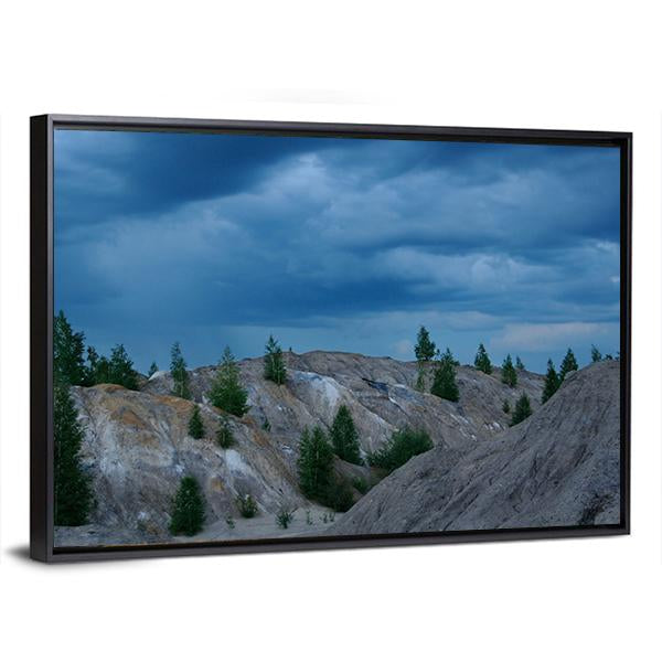 Rain Approaching Bare Hills In Russia Canvas Wall Art-3 Horizontal-Gallery Wrap-25" x 16"-Tiaracle