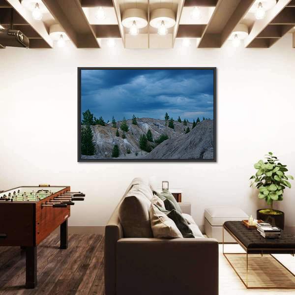 Rain Approaching Bare Hills In Russia Canvas Wall Art-3 Horizontal-Gallery Wrap-25" x 16"-Tiaracle