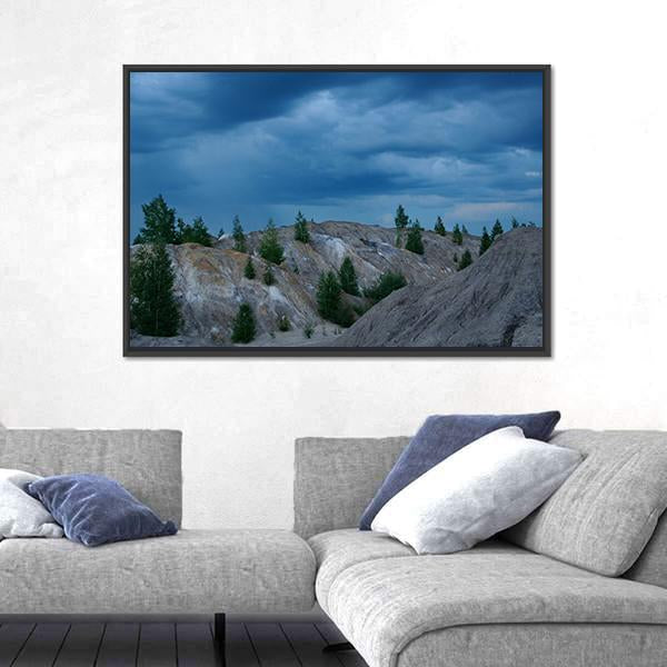 Rain Approaching Bare Hills In Russia Canvas Wall Art-3 Horizontal-Gallery Wrap-25" x 16"-Tiaracle