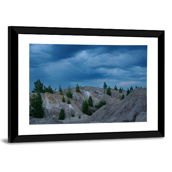Rain Approaching Bare Hills In Russia Canvas Wall Art-3 Horizontal-Gallery Wrap-25" x 16"-Tiaracle