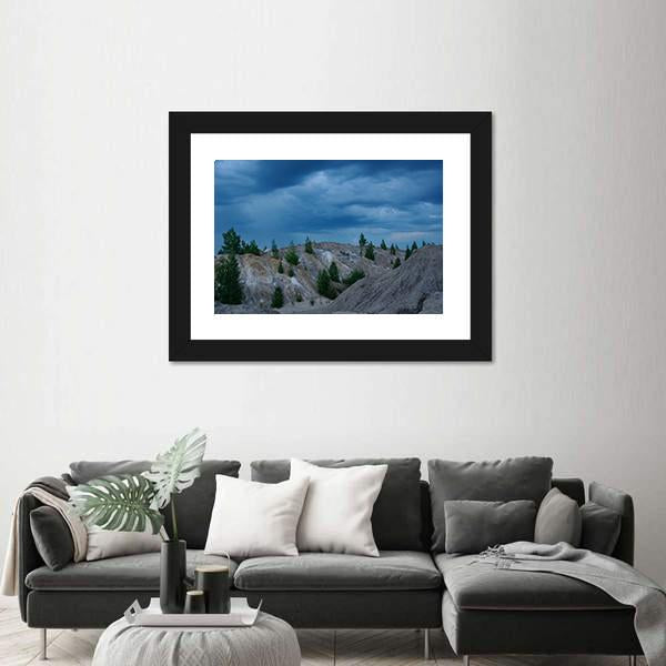 Rain Approaching Bare Hills In Russia Canvas Wall Art-3 Horizontal-Gallery Wrap-25" x 16"-Tiaracle