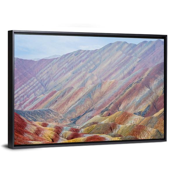 Rainbow Mountains At Zhangye In China Canvas Wall Art-3 Horizontal-Gallery Wrap-25" x 16"-Tiaracle