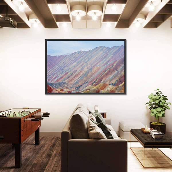 Rainbow Mountains At Zhangye In China Canvas Wall Art-3 Horizontal-Gallery Wrap-25" x 16"-Tiaracle
