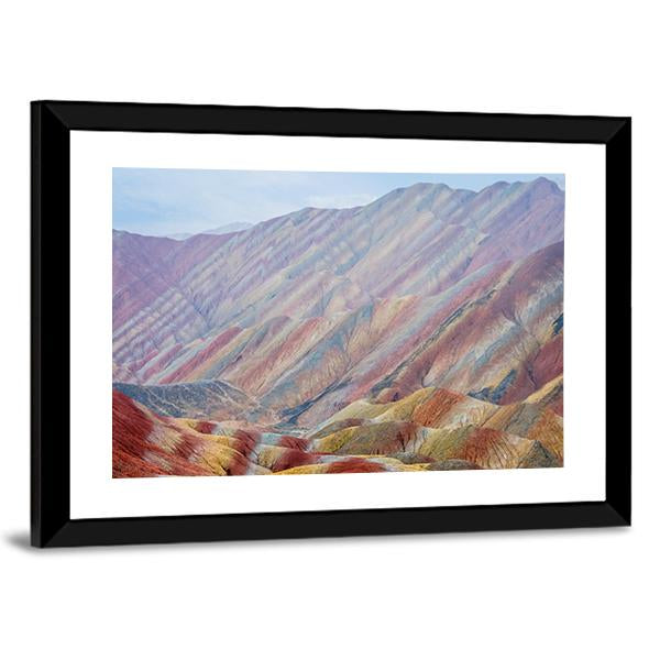 Rainbow Mountains At Zhangye In China Canvas Wall Art-3 Horizontal-Gallery Wrap-25" x 16"-Tiaracle