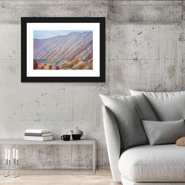 Rainbow Mountains At Zhangye In China Canvas Wall Art-3 Horizontal-Gallery Wrap-25" x 16"-Tiaracle