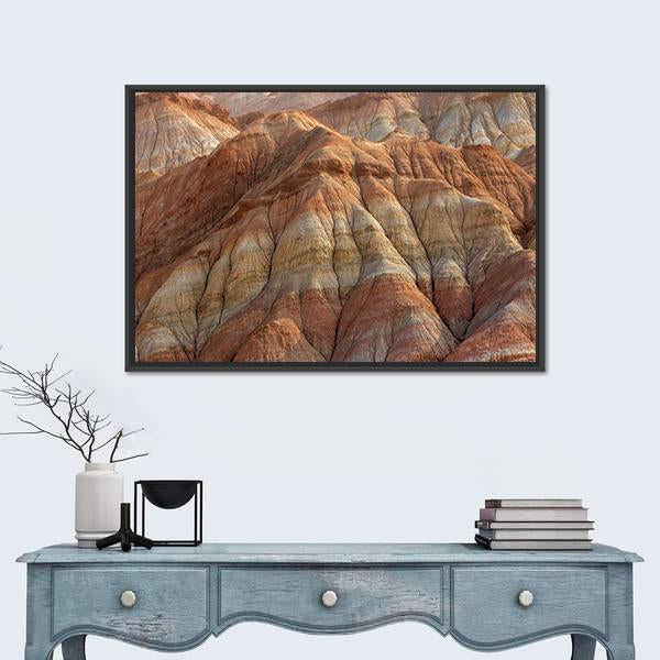 Rainbow Mountains In Asian Geopark At China Canvas Wall Art-1 Piece-Floating Frame-24" x 16"-Tiaracle