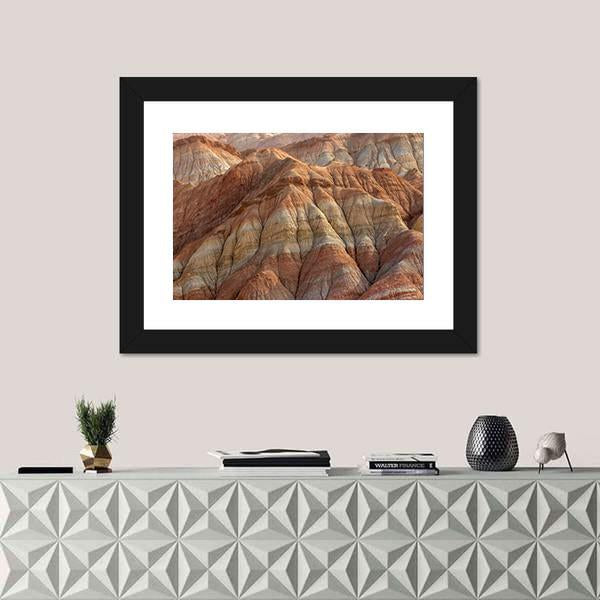 Rainbow Mountains In Asian Geopark At China Canvas Wall Art-1 Piece-Framed Print-20" x 16"-Tiaracle