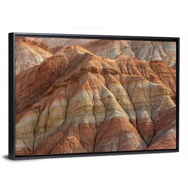 Rainbow Mountains In Asian Geopark At China Canvas Wall Art-3 Horizontal-Gallery Wrap-25" x 16"-Tiaracle