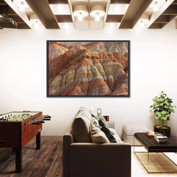 Rainbow Mountains In Asian Geopark At China Canvas Wall Art-3 Horizontal-Gallery Wrap-25" x 16"-Tiaracle
