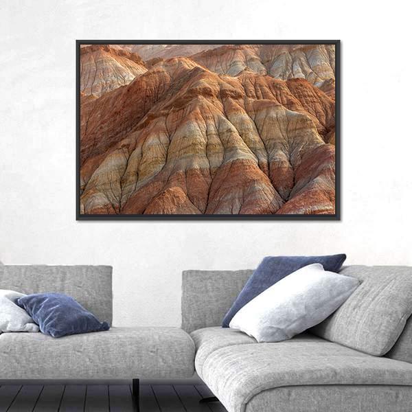 Rainbow Mountains In Asian Geopark At China Canvas Wall Art-3 Horizontal-Gallery Wrap-25" x 16"-Tiaracle