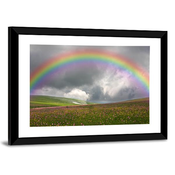 Rainbow On Dark Sky Canvas Wall Art-5 Horizontal-Gallery Wrap-22" x 12"-Tiaracle