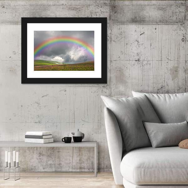 Rainbow On Dark Sky Canvas Wall Art-5 Horizontal-Gallery Wrap-22" x 12"-Tiaracle