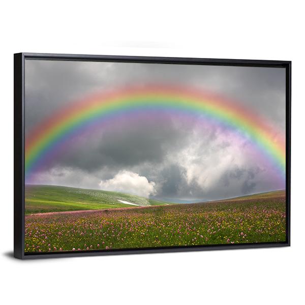 Rainbow On Dark Sky Canvas Wall Art-5 Horizontal-Gallery Wrap-22" x 12"-Tiaracle