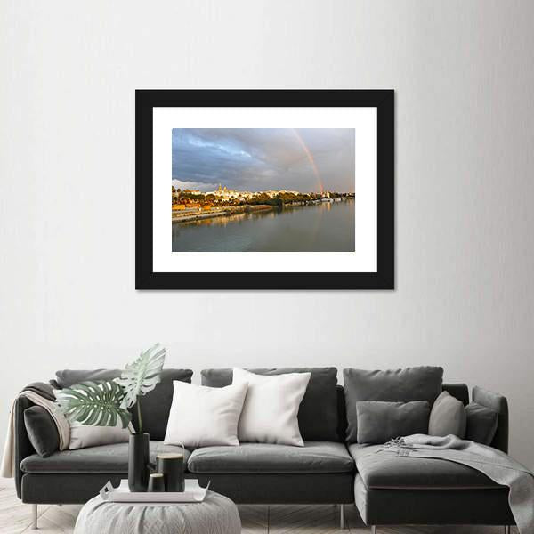 Rainbow Over Sevilla In Spain Canvas Wall Art-3 Horizontal-Gallery Wrap-25" x 16"-Tiaracle