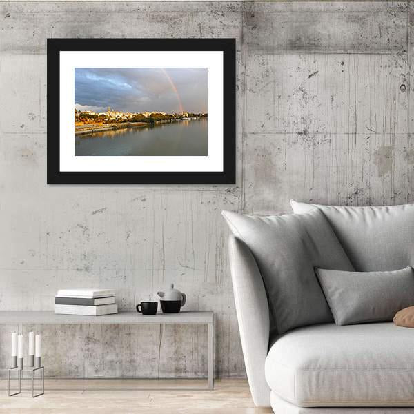 Rainbow Over Sevilla In Spain Canvas Wall Art-3 Horizontal-Gallery Wrap-25" x 16"-Tiaracle