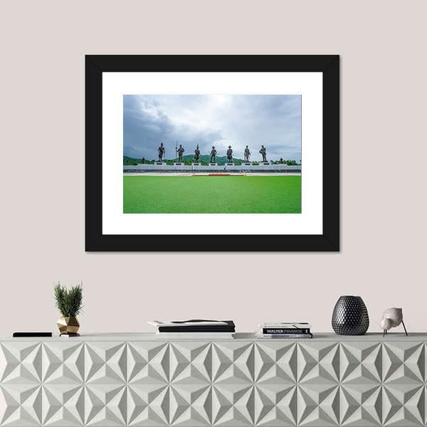 Rajaphak Park 7 Greatest King Statue Canvas Wall Art-1 Piece-Framed Print-20" x 16"-Tiaracle