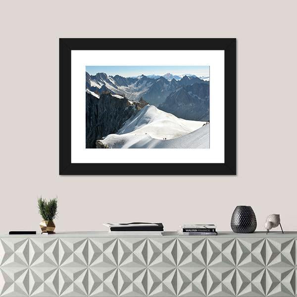 Range Of High Alps And Mountaineers Canvas Wall Art-1 Piece-Framed Print-20" x 16"-Tiaracle