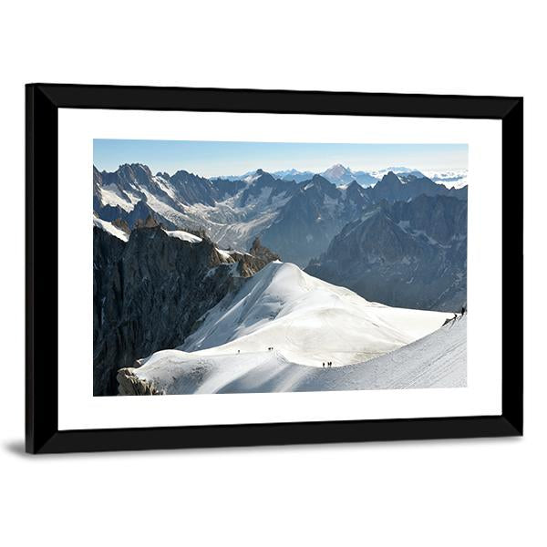 Range Of High Alps And Mountaineers Canvas Wall Art-3 Horizontal-Gallery Wrap-25" x 16"-Tiaracle