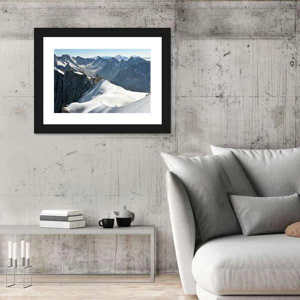 Range Of High Alps And Mountaineers Canvas Wall Art-3 Horizontal-Gallery Wrap-25" x 16"-Tiaracle