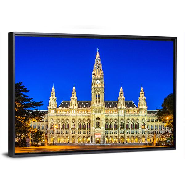 Rathaus Mayor Office In Vienna Canvas Wall Art-3 Horizontal-Gallery Wrap-25" x 16"-Tiaracle