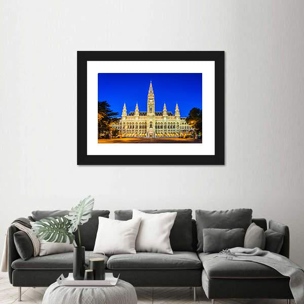 Rathaus Mayor Office In Vienna Canvas Wall Art-5 Horizontal-Gallery Wrap-22" x 12"-Tiaracle