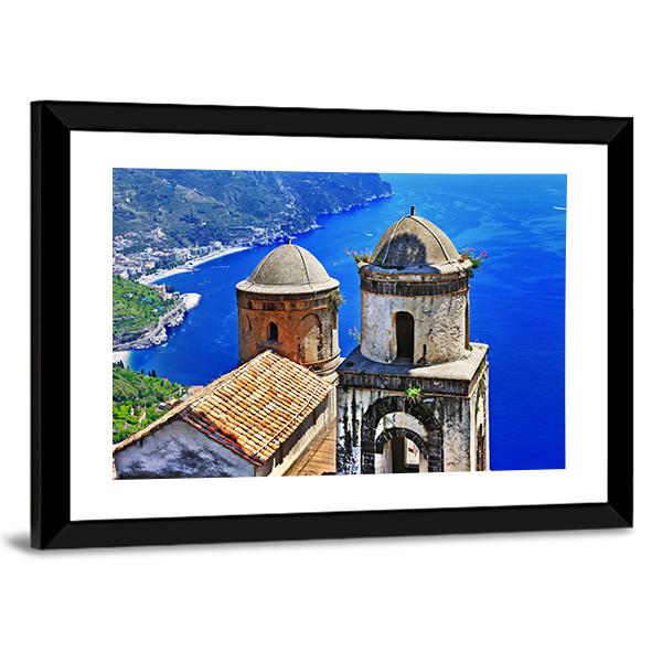 Ravello Village On Amalfi Coast In Italy Canvas Wall Art-3 Horizontal-Gallery Wrap-25" x 16"-Tiaracle