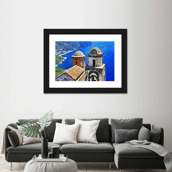 Ravello Village On Amalfi Coast In Italy Canvas Wall Art-3 Horizontal-Gallery Wrap-25" x 16"-Tiaracle