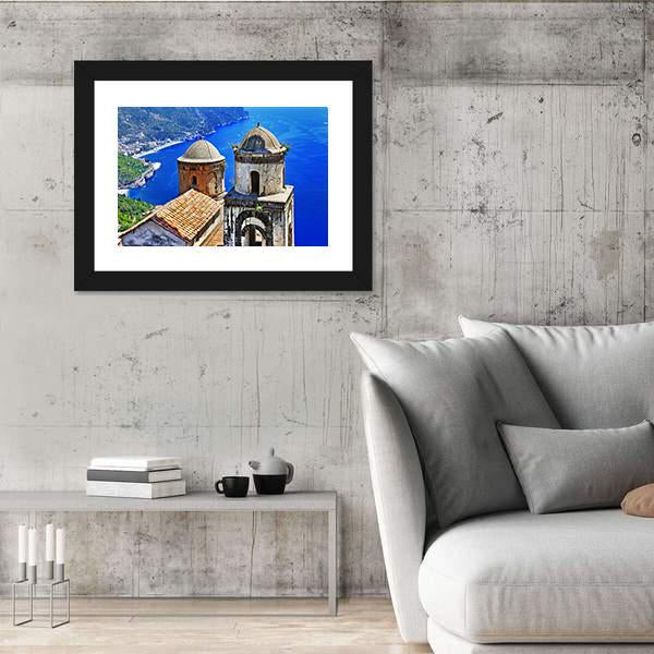 Ravello Village On Amalfi Coast In Italy Canvas Wall Art-3 Horizontal-Gallery Wrap-25" x 16"-Tiaracle