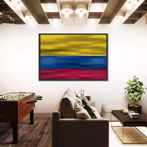 Realistic Flag Of Colombia Canvas Wall Art-3 Horizontal-Gallery Wrap-25" x 16"-Tiaracle