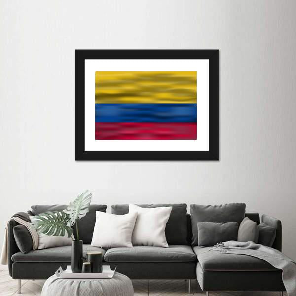 Realistic Flag Of Colombia Canvas Wall Art-3 Horizontal-Gallery Wrap-25" x 16"-Tiaracle