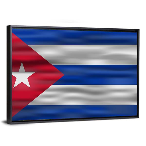 Realistic Flag Of Cuba Canvas Wall Art-5 Horizontal-Gallery Wrap-22" x 12"-Tiaracle