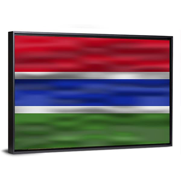 Realistic Flag Of Gambia Canvas Wall Art-3 Horizontal-Gallery Wrap-25" x 16"-Tiaracle