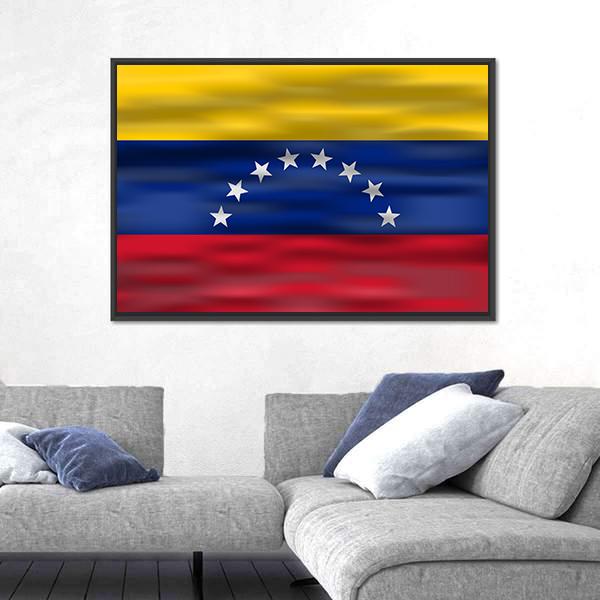 Realistic Flag Venezuela Canvas Wall Art-5 Horizontal-Gallery Wrap-22" x 12"-Tiaracle