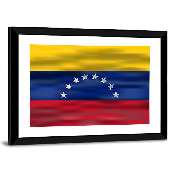 Realistic Flag Venezuela Canvas Wall Art-5 Horizontal-Gallery Wrap-22" x 12"-Tiaracle