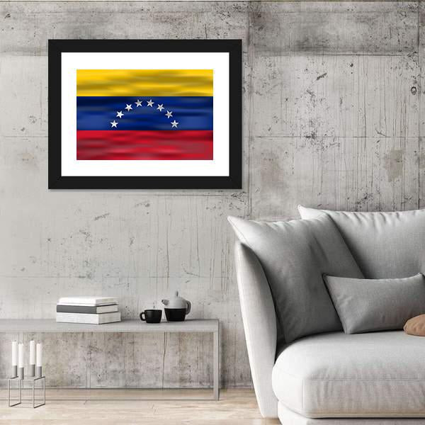 Realistic Flag Venezuela Canvas Wall Art-5 Horizontal-Gallery Wrap-22" x 12"-Tiaracle