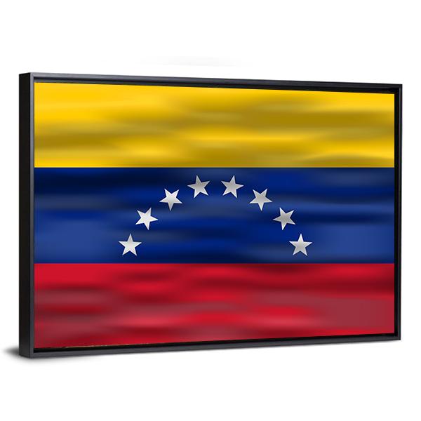 Realistic Flag Venezuela Canvas Wall Art-5 Horizontal-Gallery Wrap-22" x 12"-Tiaracle