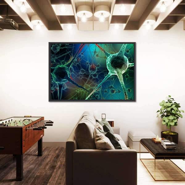 Realistic Rendering Of Neurone Canvas Wall Art-5 Horizontal-Gallery Wrap-22" x 12"-Tiaracle