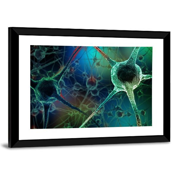 Realistic Rendering Of Neurone Canvas Wall Art-5 Horizontal-Gallery Wrap-22" x 12"-Tiaracle
