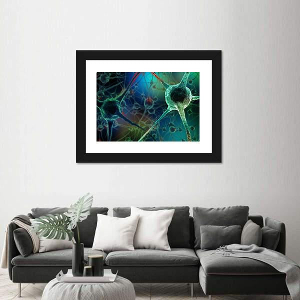 Realistic Rendering Of Neurone Canvas Wall Art-5 Horizontal-Gallery Wrap-22" x 12"-Tiaracle