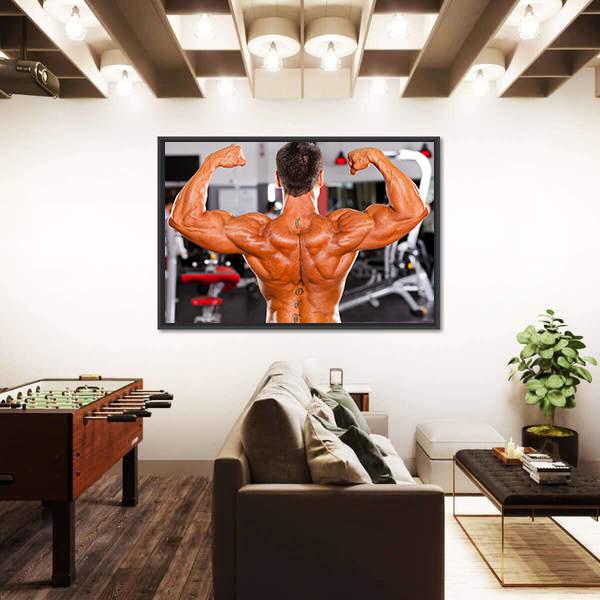 Rear View Of Male Bodybuilder Canvas Wall Art-5 Horizontal-Gallery Wrap-22" x 12"-Tiaracle
