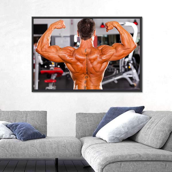 Rear View Of Male Bodybuilder Canvas Wall Art-5 Horizontal-Gallery Wrap-22" x 12"-Tiaracle