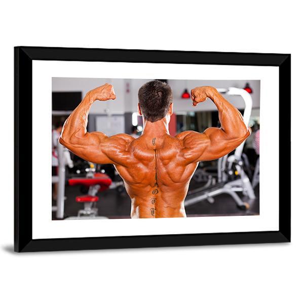 Rear View Of Male Bodybuilder Canvas Wall Art-5 Horizontal-Gallery Wrap-22" x 12"-Tiaracle