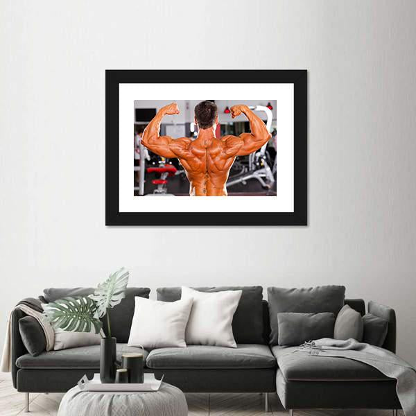 Rear View Of Male Bodybuilder Canvas Wall Art-5 Horizontal-Gallery Wrap-22" x 12"-Tiaracle