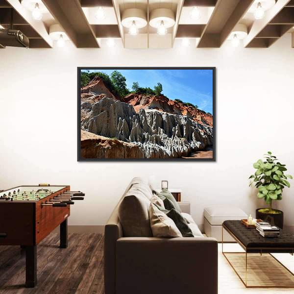 Red Canyon In Vietnam Canvas Wall Art-3 Horizontal-Gallery Wrap-25" x 16"-Tiaracle