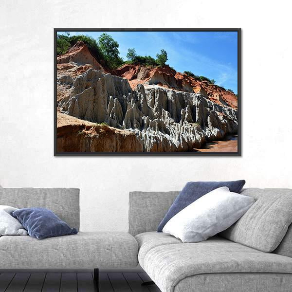 Red Canyon In Vietnam Canvas Wall Art-3 Horizontal-Gallery Wrap-25" x 16"-Tiaracle