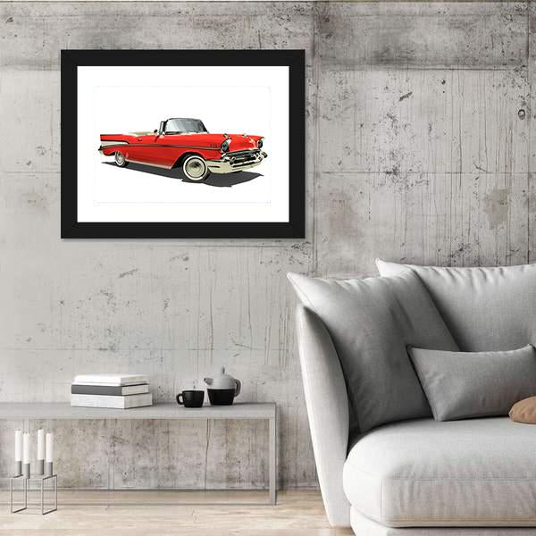 Red Car With An Open Top Canvas Wall Art-3 Horizontal-Gallery Wrap-25" x 16"-Tiaracle