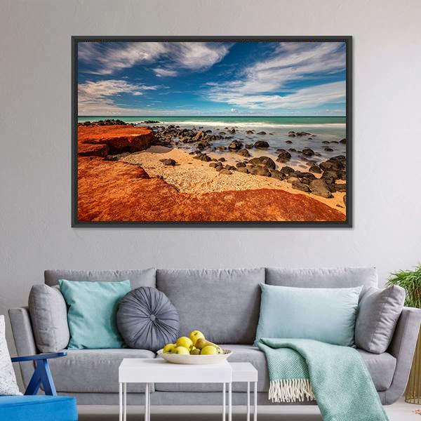 Red Dirt At Baby Beach Canvas Wall Art-5 Horizontal-Gallery Wrap-22" x 12"-Tiaracle