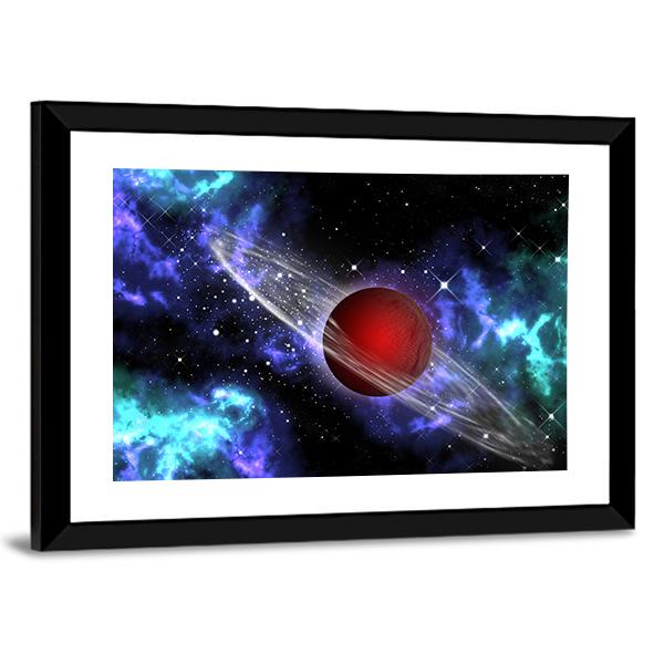 Red Gas Planet In The Orion Canvas Wall Art-5 Horizontal-Gallery Wrap-22" x 12"-Tiaracle